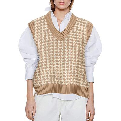 Fashion Autumn and Winter New Women's Knitted Vest V-neck Sleeveless Pullover Sweater