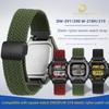 FOR Casio Small Square DW-291H/DW-290 W-218H/W-219H Series Modified Woven Nylon Canvas Watch Strap Accessories for Men and Women