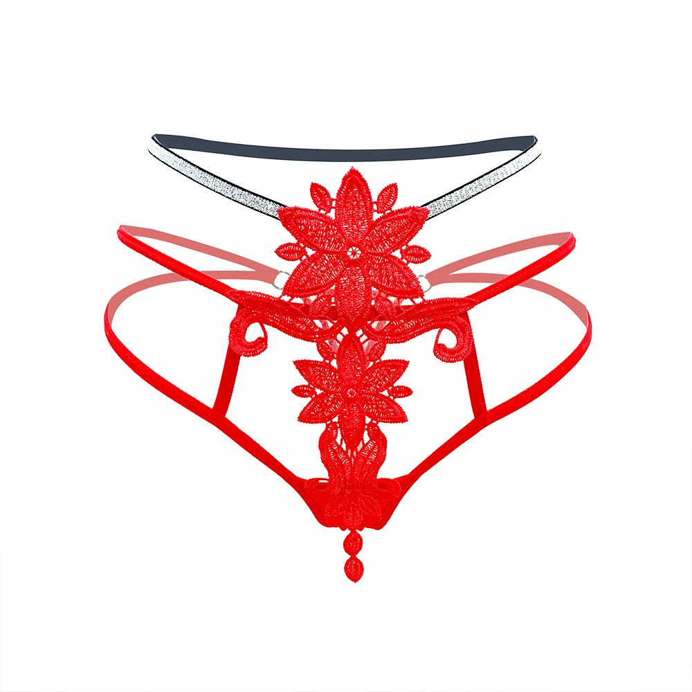 Ladies Lace Sexy Panties Cut-out Erotic Thong Underwear Women Seductive Underwear Low Waist Cross Strap Brief