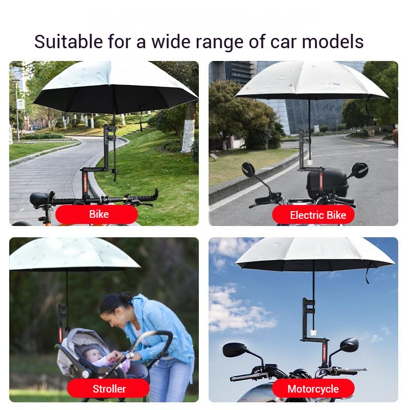 Suporte de Quadro para Guarda-sol de Bicicleta, Suporte de Guarda-chuva para Veículo Elétrico, Estrutura de Guarda-chuva para Carro a Bateria, Porta-guarda-chuva para Carrinho de Bebê