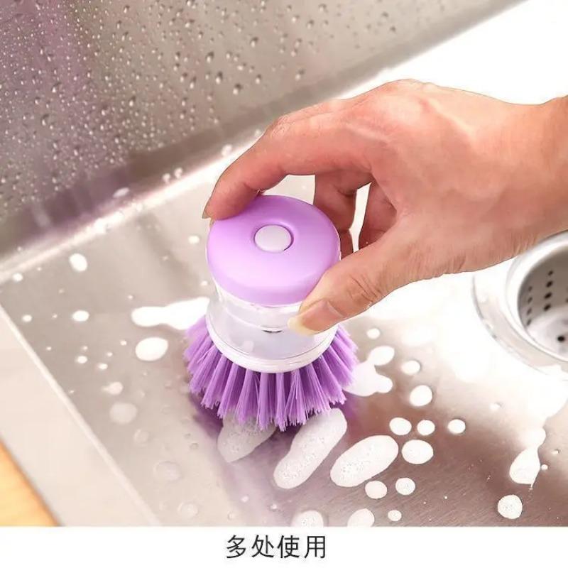 1pc Hydraulic Pot Scrubber, Press-on Household Cleaning Brush, Multi-purpose Kitchen Brush