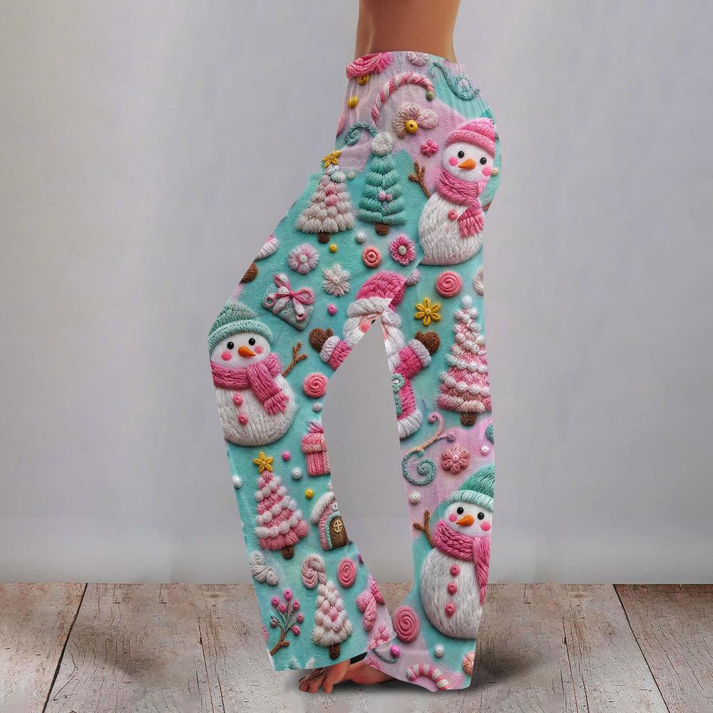 Women's Printed Wide Leg Pants Casual Relaxed Fit for Everyday Wear