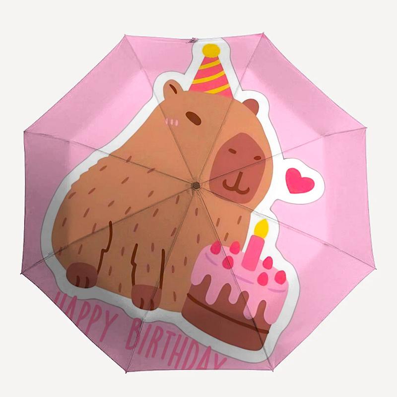 Capybara Themed Travel Umbrella-8 Ribs Automatic Opening and Closing, Portable Folding Design, Compact and Stylish Umbrella Suitable for Out