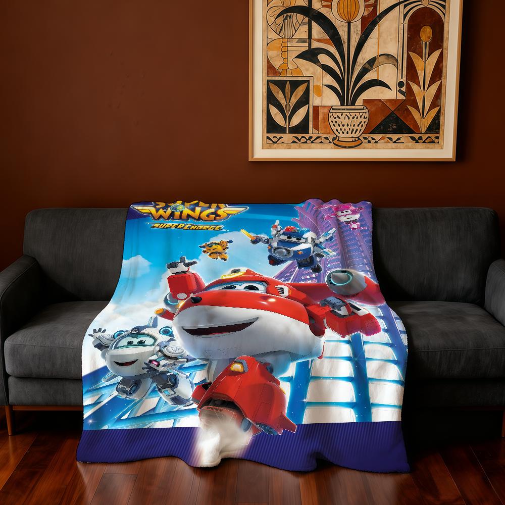 Cartoon S-Super Wings Blanket Super Warm Comfortable Plush Throw Blanket Child Home Sofa Bedroom Gift