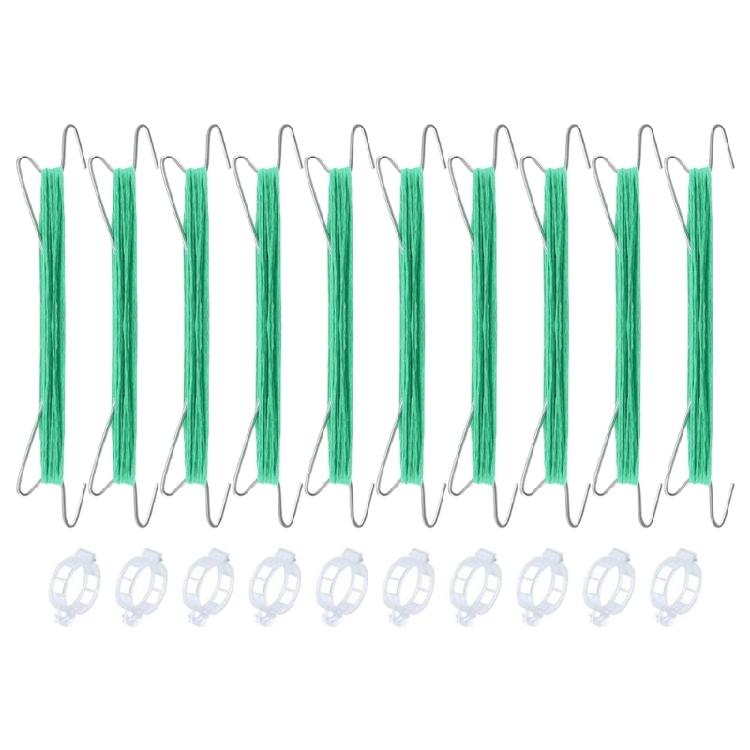 

Професійні набори для підв язування лози 10 шт. гачків з 10-метровою мотузкою та затискачем для фіксації рослин для саду на відкритому повітрі, росту рослин 1