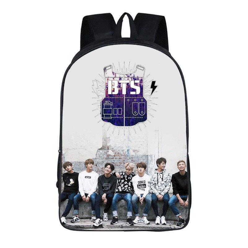 Zaino Scolastico Kpop Bangtan per Ragazzi Zaino Studente Borsa per Libri Bts Borsa a Spalla Suga Jin