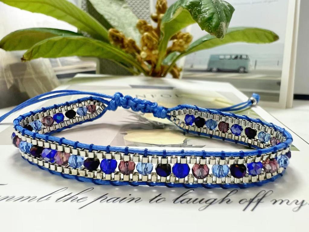 European & American Handmade Woven Crystal Retro Ethnic Friendship Bracelet for Women
