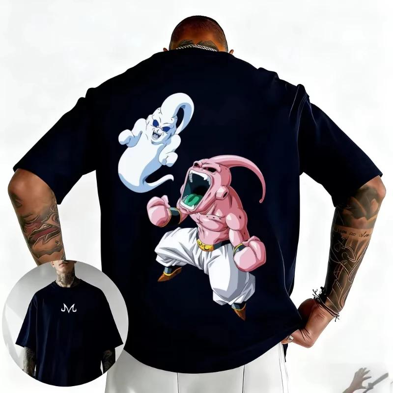 2026 Summer Dragon Ball Majin Buu Ghost T Shirt Men women Outfits Anime Graphic Tee Fashion Vintage Casual Casual Streetwear Top