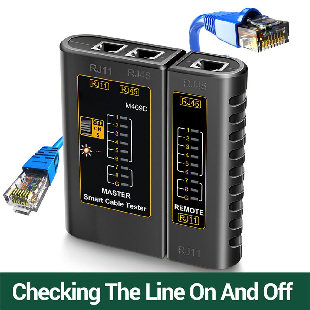 M469D   Cable Tester Pairing Instrument for RJ11 RJ45 Telephone Lines with LED Indicator, On-off CheckingCelsius Shielded   CableCel
