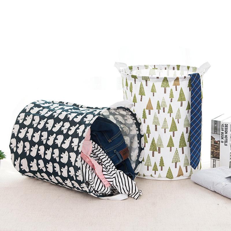 Großer faltbarer Wäschekorb aus Baumwolle und Leinen im japanischen Stil für Kleidung, Spielzeug, Unterwäsche, Snacks