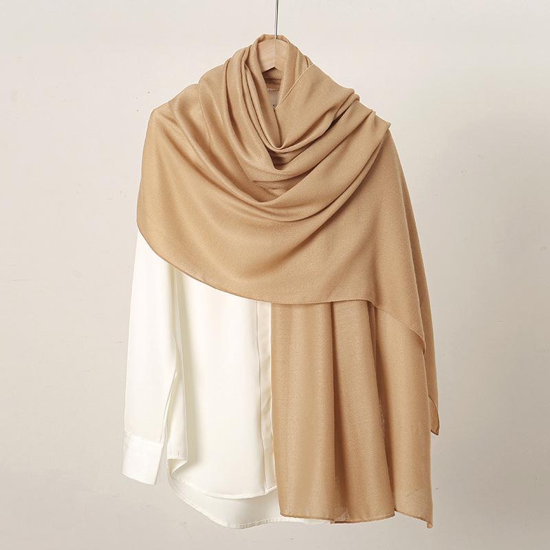 Autumn and winter hot-selling new monochrome linen women's scarf popular solid color cotton and linen feel long towel