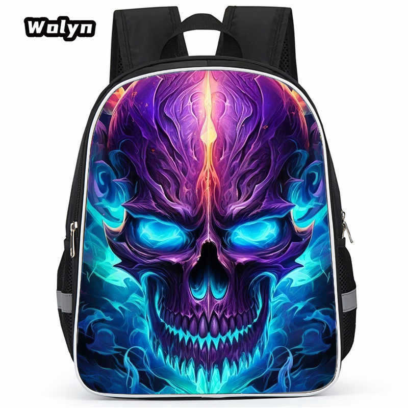 Skull Series Peripheral Animation Printing Backpack Student Bag Support