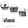 Metal Wall Art Hockey Stick Display Holder, Medal Hanger with 12 Rungs for Ribbons Awards, Sports Memorabilia Showcase for Bedroom Game Room