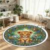 Animales salvajes (342) Alfombra de Terciopelo Redonda con Cristales Personalizada con Nombre y Texto Felpudo Personalizado Decoración del Hogar Alfombra de Cristal Antideslizante