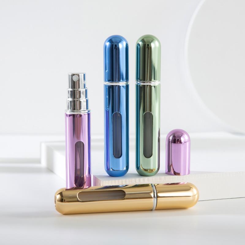 10ml 5ml Mini Portable Perfume Spray Aluminium Travel Self-Pumping Dispenser Bottle Bottom Direct Fill Jar Cosmetic Empty Tool