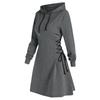 Women's Hooded Casual Fashion Hoodie Dress Long Sleeved Color Dress