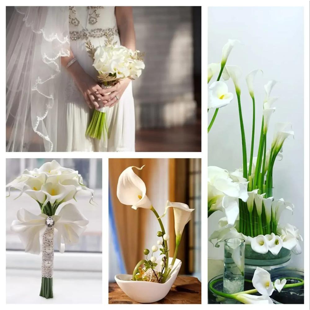6pcs Calla Lily Artificial Flowers Bouquet Fake Flower for Home Bedroom Decor DIY Wedding Centerpieces Bouquets Party Decoration