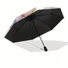 Penguin Balloons Themed Automatic Folding Umbrella  8 Ribs Durable Iron Frame, Vibrant Color Design, Compact Travel Umbrella for Beach, Outd