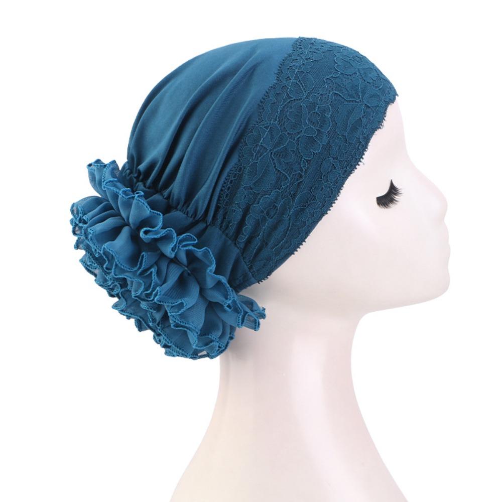 Soft Turban Hat Solid Color Pullover Hat Elegant Women's Hijabs  Women Headwear