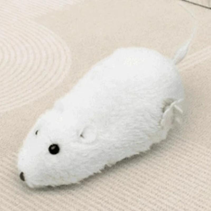 1PC Funny Lifelike Plush Mouse Toy for Cats - Running Rat with Tail, Interactive Pet Toy for Kittens, Dogs, Kids - Random Color
