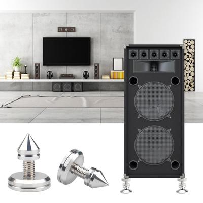 1 Satz Silberne Lautsprecher-Spikes Metallfüße Stoßdämpfer Lautsprecher-Pads für HiFi Subwoofer und Audiogeräte