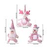 Christmas Simulated Snowman Elk Pink Series Hanging Xmas Ornaments Glitter Home Party Sequin Doll Pendant 3 Styles