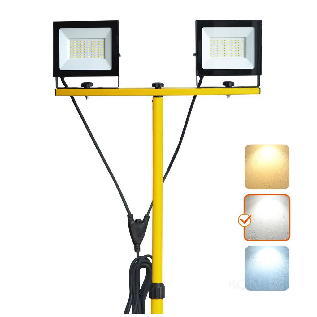 LED Floodlight On a Tripod 2x50W 4000K 8500 Lm IP54 IK06