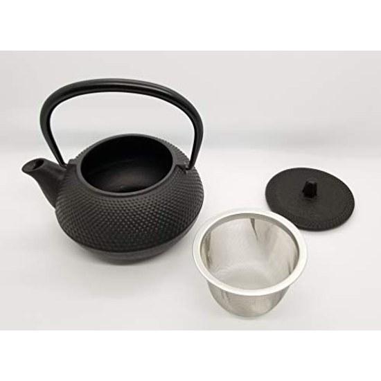 Iwachu Iron Teapot Compatible Kyusu Type 3 Arare Black Baked 0.32L No Enamel Direct Fire Nambu Ironware 12801