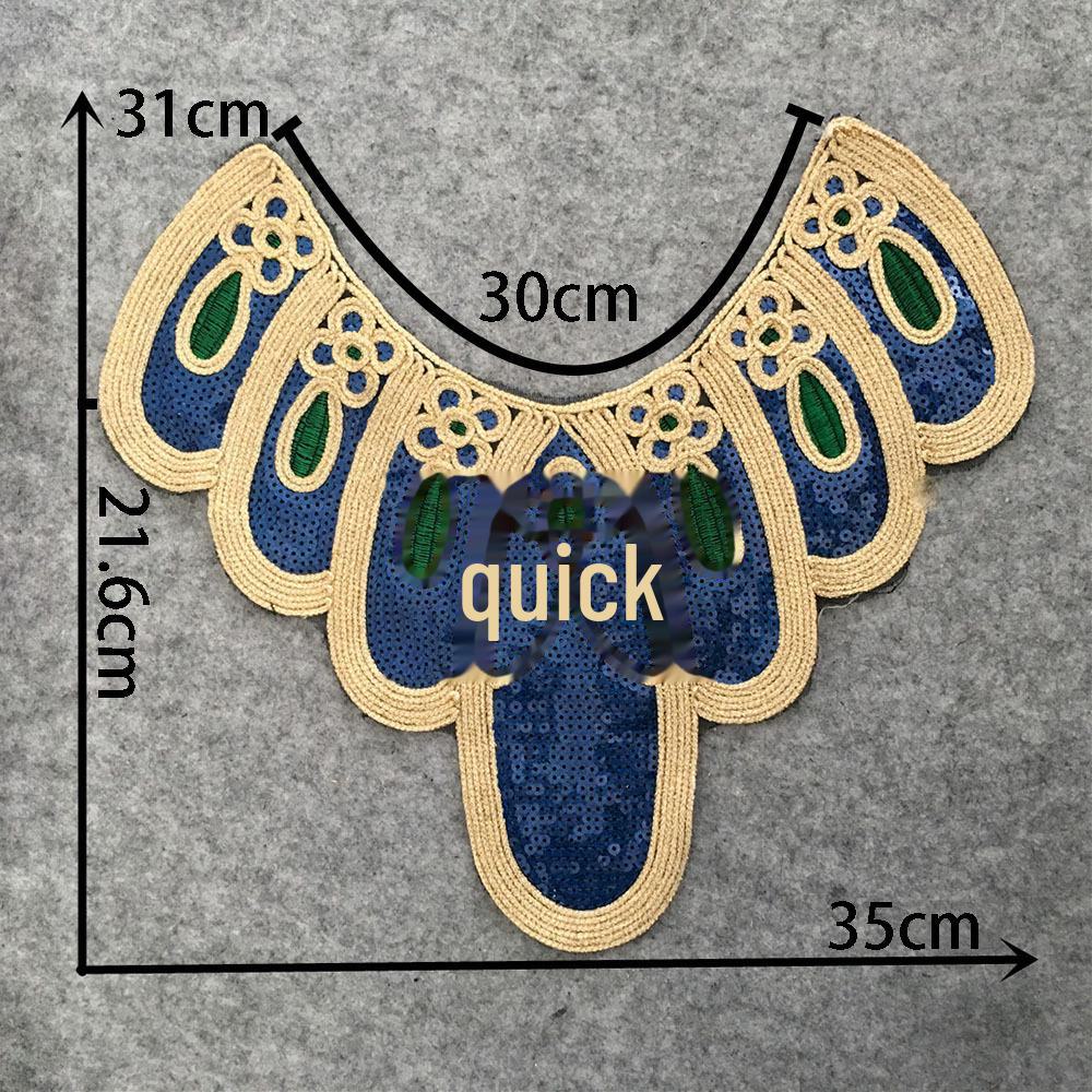 Sequin Beaded Lace Collar for DIY Cheongsam and Dance Costumes