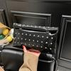 Large Capacity Rivet Envelope Clutch Bag Elegant Solid Metallic Sheen Handbag  Daily