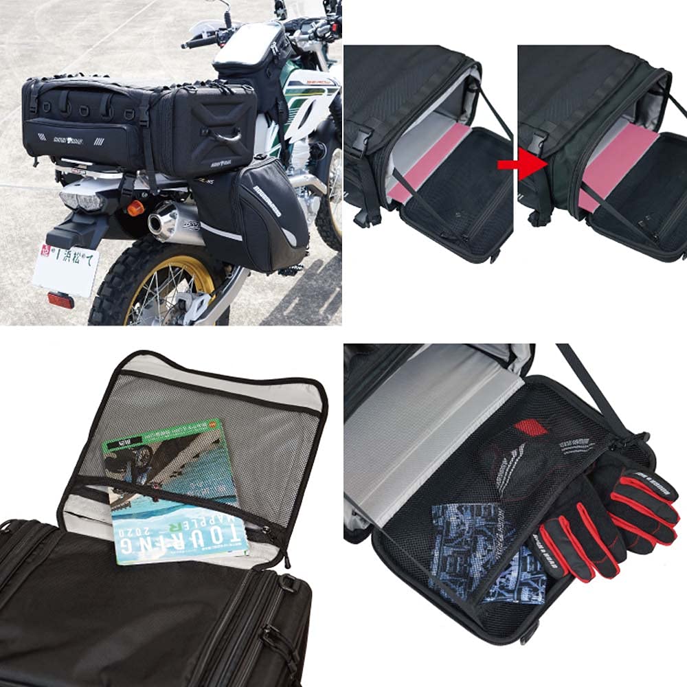 Container Seat Bag 64 for RR9038 ROUGH&ROAD Motorcycles, Black, Capacity 55-64L (Maximum),