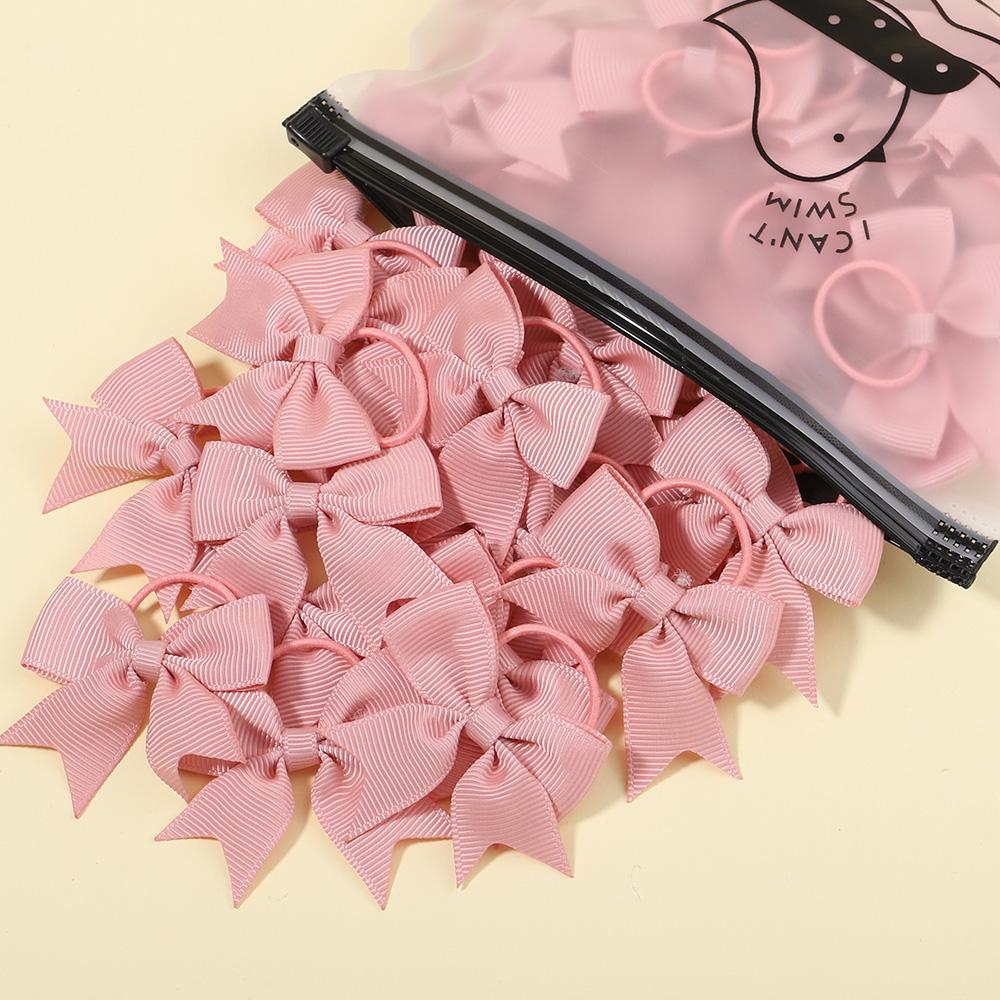 5Pcs/lot Grosgrain Ribbon Pigtail Hair Bows Elastic Hair Ties Hair Bands Holders Baby Hair Accessories for Baby Girls Infants