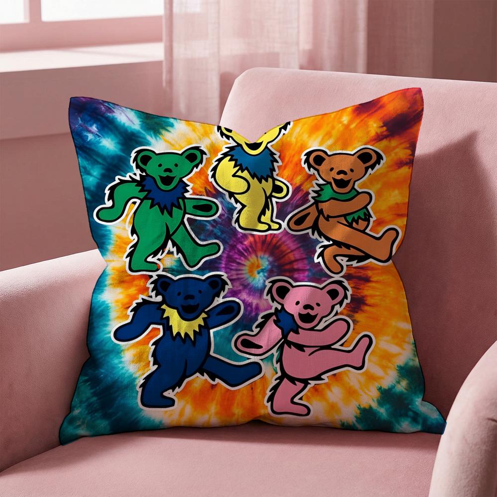 Grateful Dead Rock Band Cushion Cover Multi-Scene Pillow Cover for Home & Car - Reversible, Soft & Durable for Daily Use