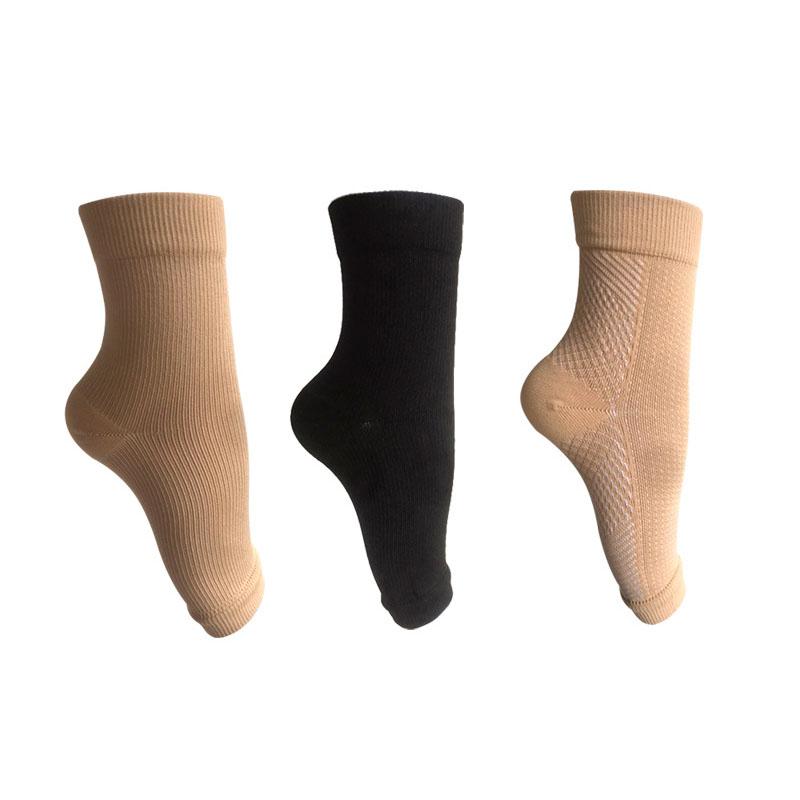 Foot Anti-Fatigue Compression Sleeve Short Tube Ankle Support Open Toe Socks Plantar Fasciitis Pain Relief Mens Womens