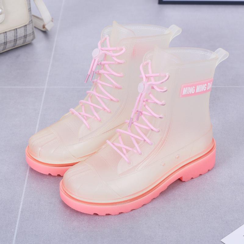 New women's jelly rain shoes, four-season fashion rain boots, non-slip and waterproof rubber shoes, and versatile medium tube water boots