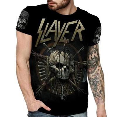 Sommer Rundhals 3D Totenkopf bedrucktes Top Modische Lässige Kurzarm Herren T-Shirts