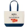 Shopping Bag - PLANETEE - Thank You Snowboarder - Blue Background - Cotton 40x45 Cm - No Closure