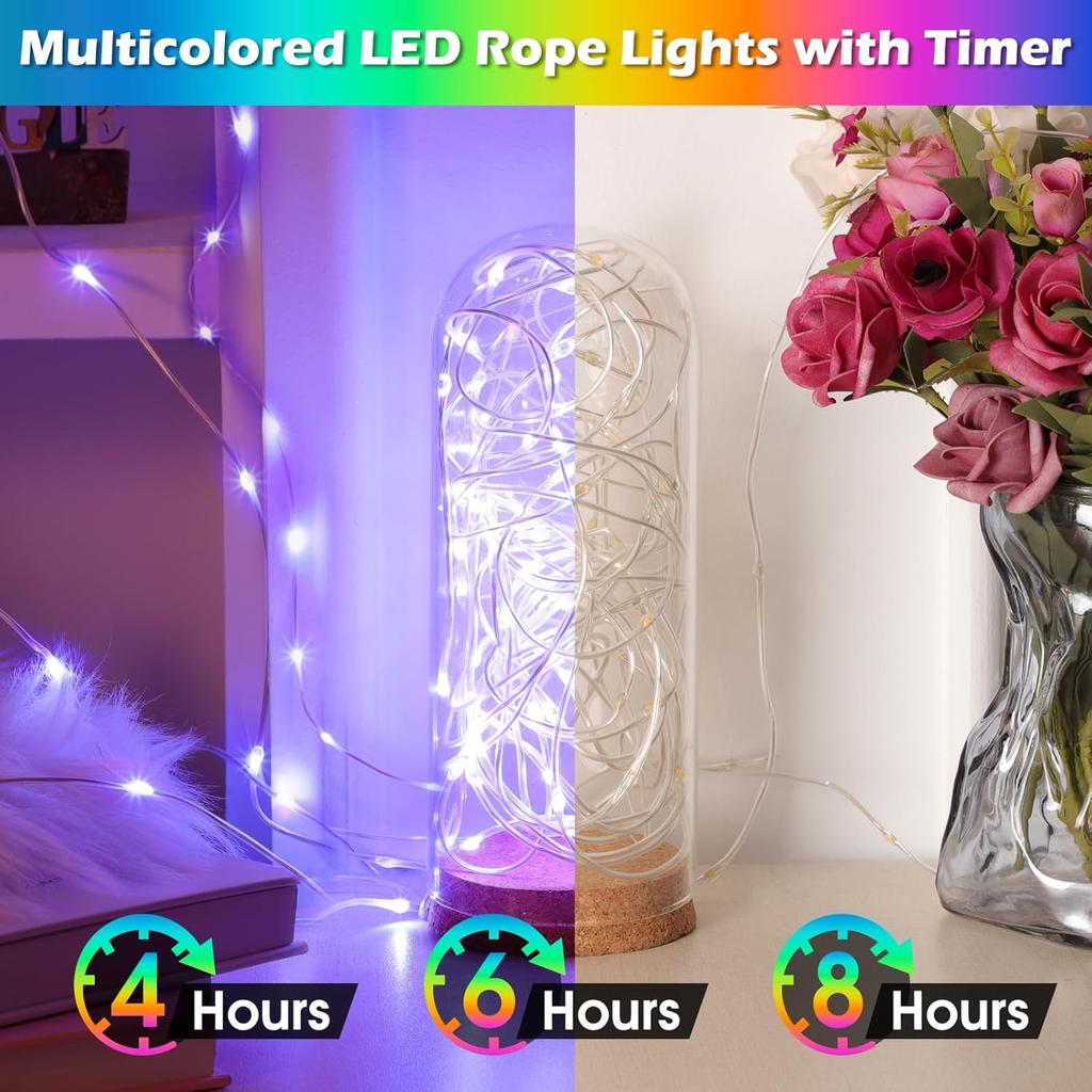Mlambert 99Ft 300 LED Christmas String Lights Outdoor Indoor, 17 Solid Colors 8 Multicolors 8 Lighting Modes RGB Twinkle Fairy Rope Lights with