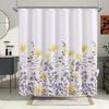 Spring Yellow Floral Shower Curtains Nature Colorful Plant Botanical Machine Washable Polyester Bath Screen Bathroom Decor Set