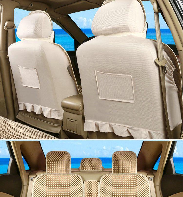 Universal Four Seasons Ice Silk Car Seat Cover - Breathable, Full Wrap, Fits Single, Five, or Seven Seats
