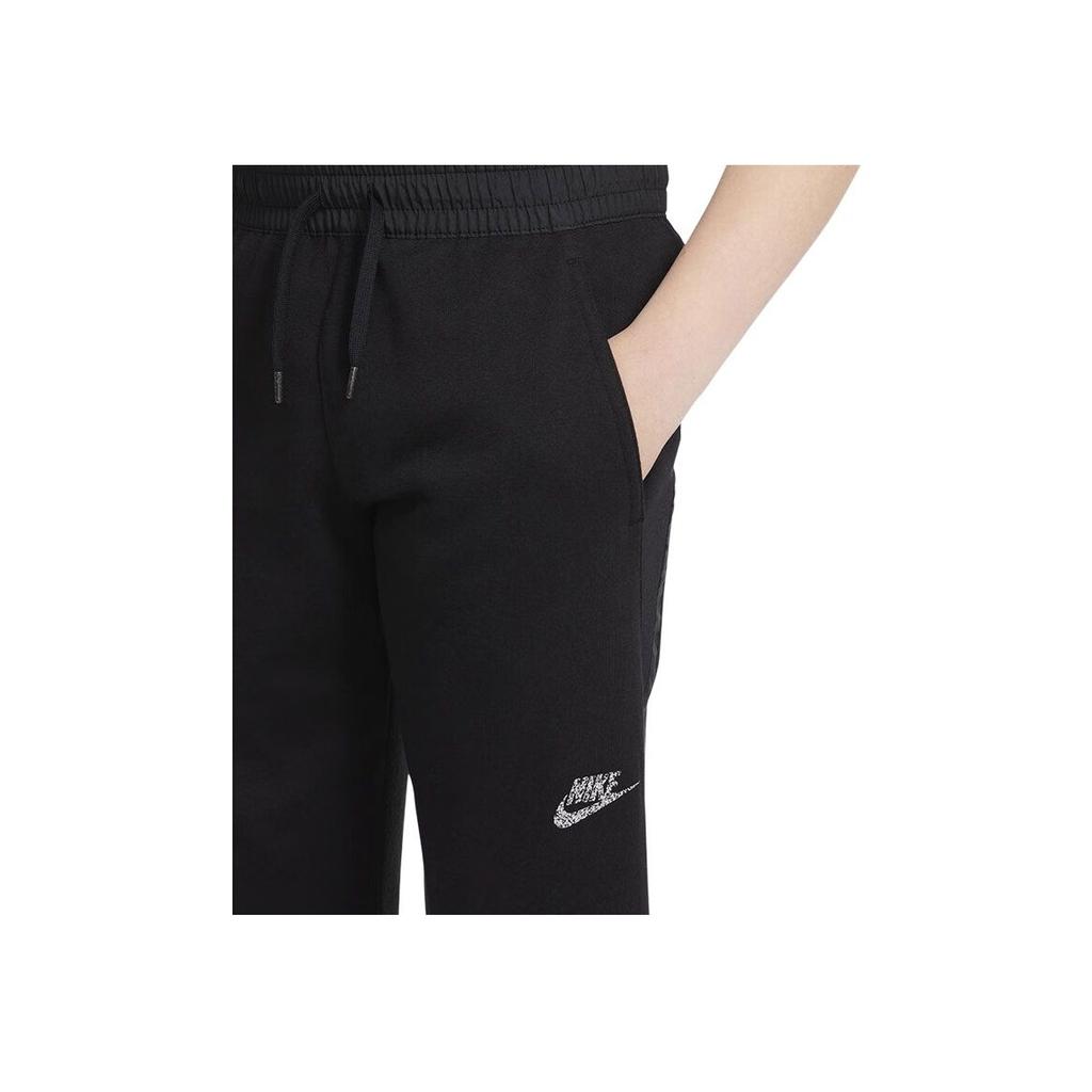 Nike Knitted Sports Pants Breathable Mid Waist Warm Casual Drawstring Kids Bottoms Black DJ5573-010