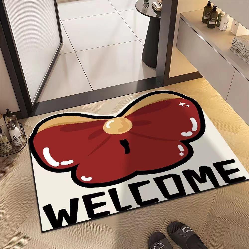 Cartoon Pattern Toilet Toilet Door Non-slip Quick Drying Mat Bathroom Floor Mat Diatom Mud Absorbent Soft Mat