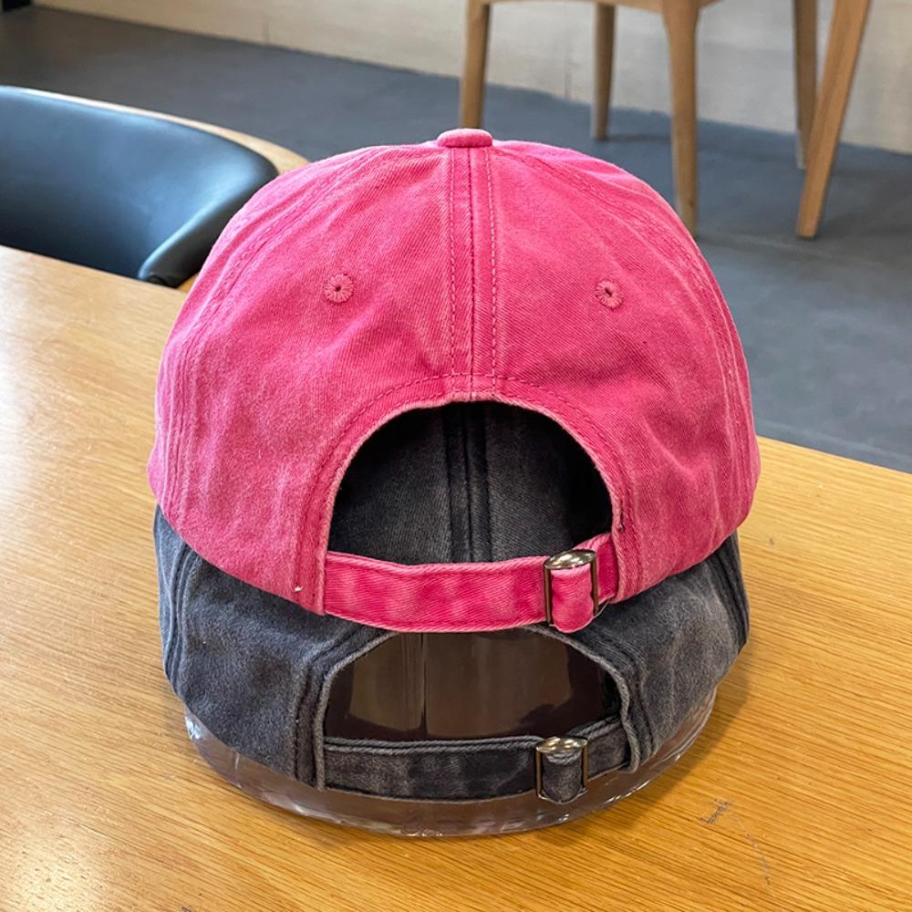 Korean Style Love Heart Baseball Cap Cotton Washed Cotton Peaked Hat Embroidered Sun Hat  Couple