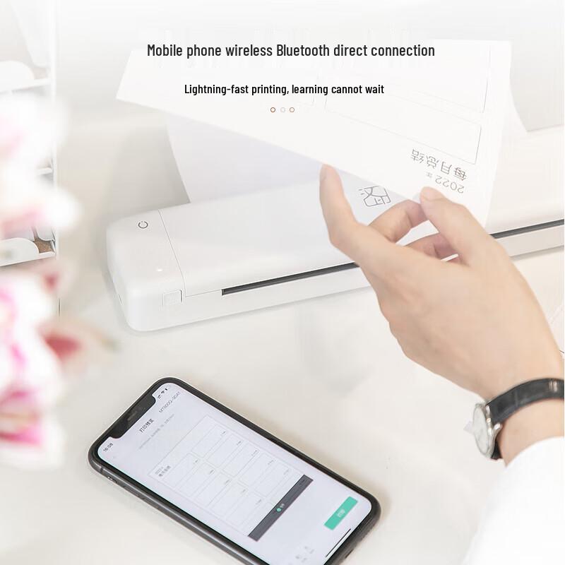 Hanyin A4 Portable Wireless Bluetooth Thermal Printer MT800Q CN Plug (adapter Included)