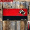 Vintage Racing Checkered Flag Metal License Plate Sign, Custom Personalized Wall Decor, 2D Flat Decorative Plaque