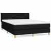 3130355 vidaXL Lit à sommier tapissier avec matelas Noir 140x200 cm Tissu