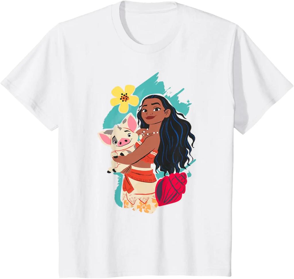 Hot Fashion Casual Disney Princess Moana and Pua T-Shirt S-4XL Four Seasons