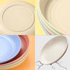 Wheat Straw Solid Color Round Plates Salad Dessert Dinner Reusable Microwave Safe Anti Fall And Shatter Plates Fruit Plate