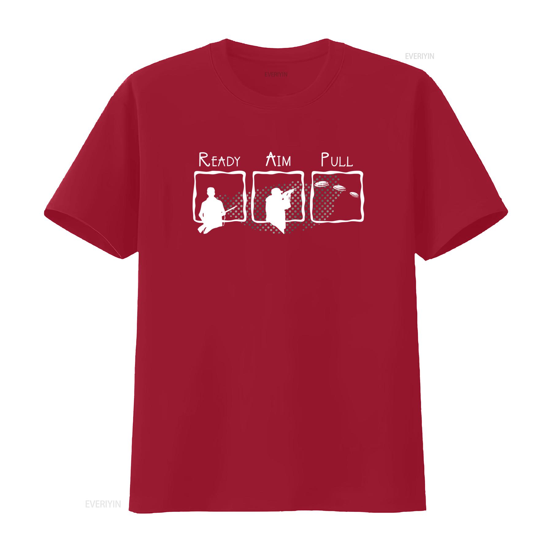 

New Limited Edition Skeet Trap Shooting Sporting Clays Ready Aim Pull T Shirt vintage Washed Versatile graphic Breathable S