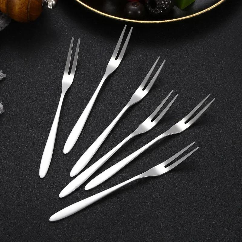 5pcs/10pcs Stainless Steel Fruit Forks For Restaurant Cafeteria Home Party Dessert Fork Lovely Fruit Fork Tableware 13cm